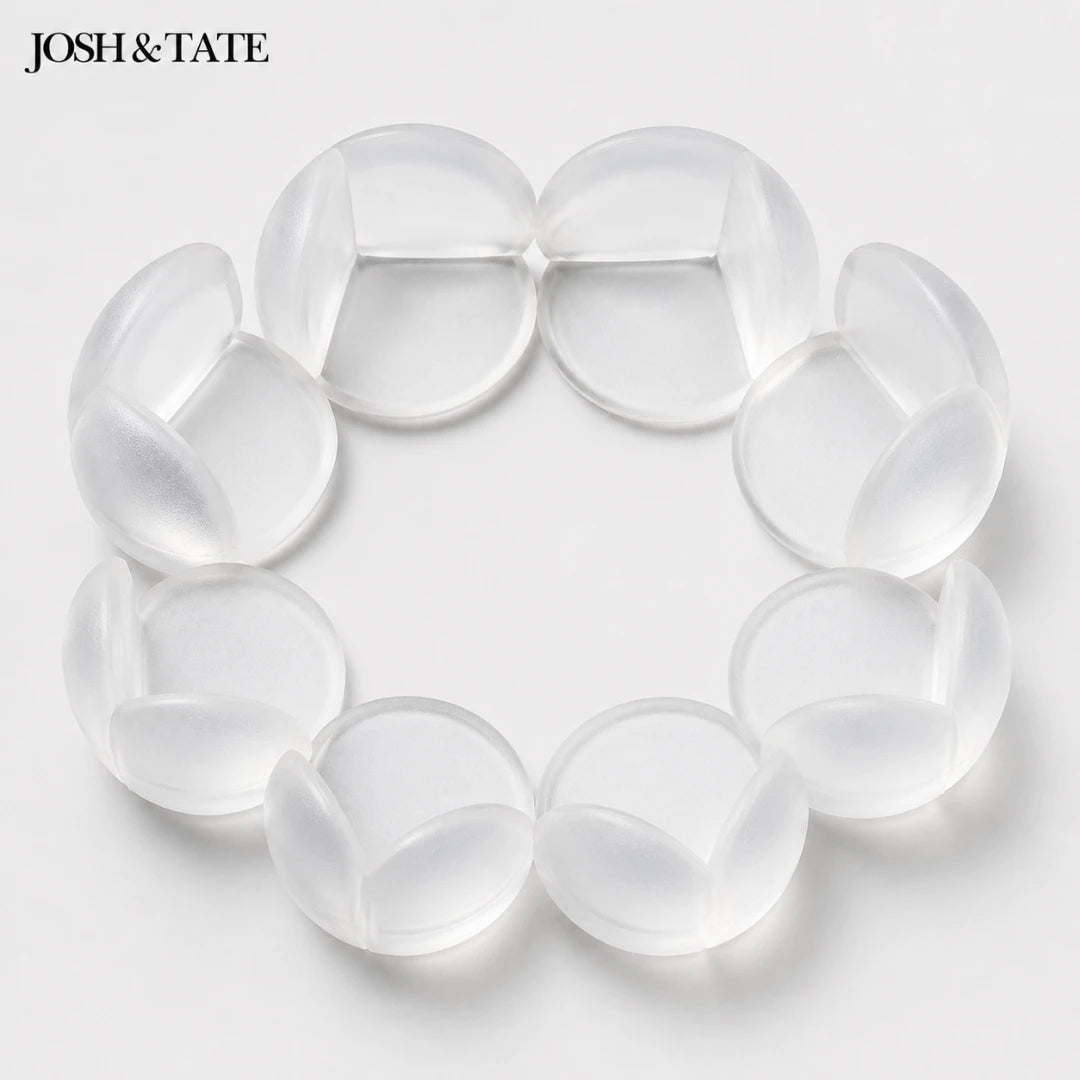 Josh &Tate - BumperBall™ Corner Protectors - Clear bracelet with a white background