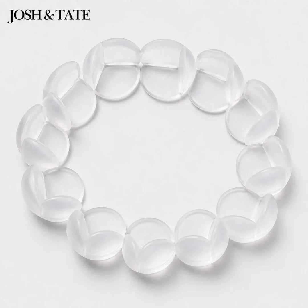 Josh & Tate - BumperBall™ Corner Protectors - Clear bracelet on a light gray background with 'JOSH & TATE' branding.