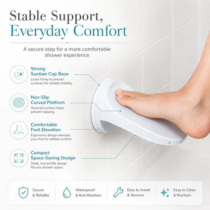 GripStep Shower Foot Rest Suction Cup Pedal