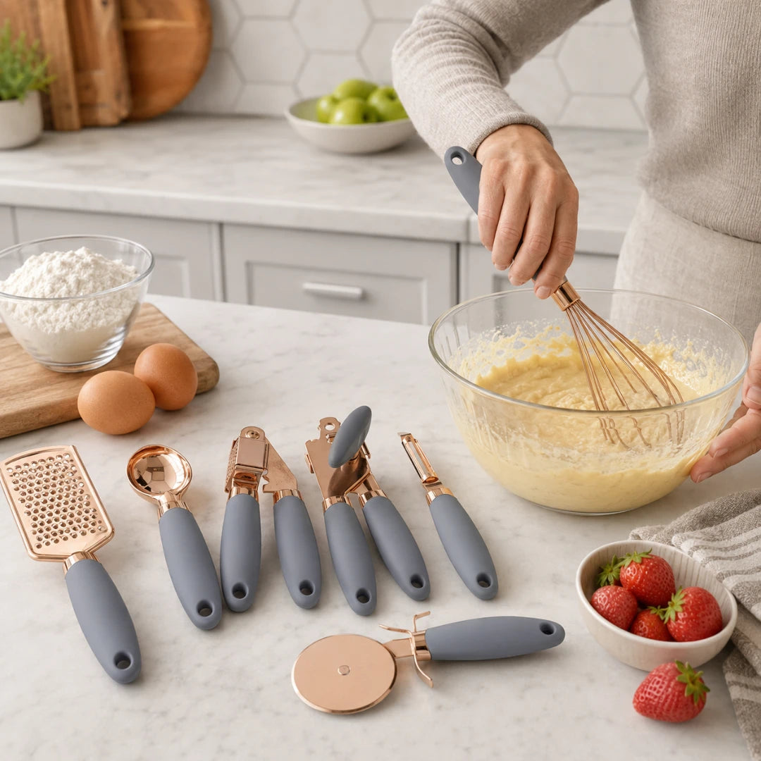 ChefCraft™ 7-Piece Rose Gold Kitchen Set