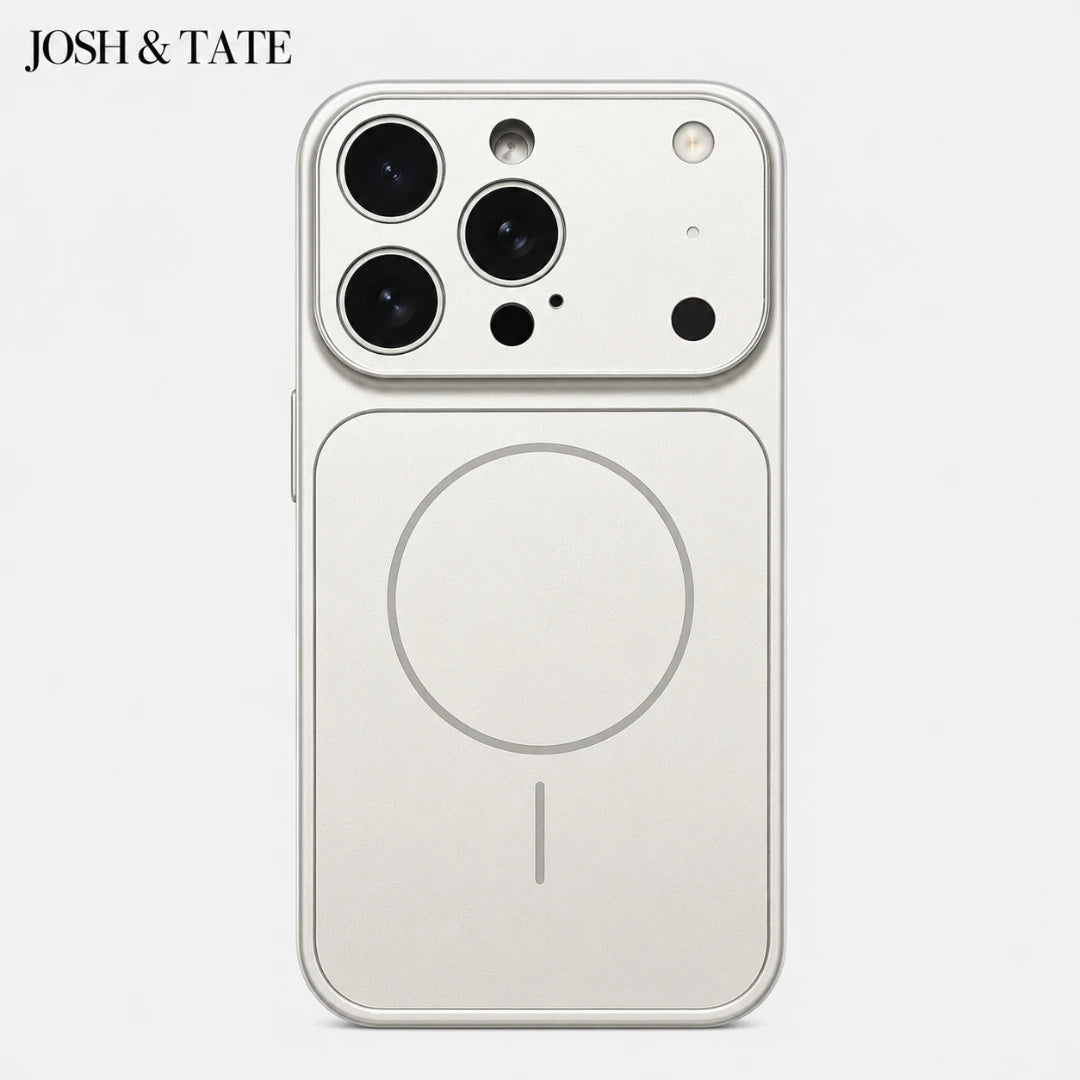 Josh & Tate - ChromeCore™ Premium MagSafe iPhone Case - Phone case with a circular design on a white background, featuring the brand 'Josh & Tate'.