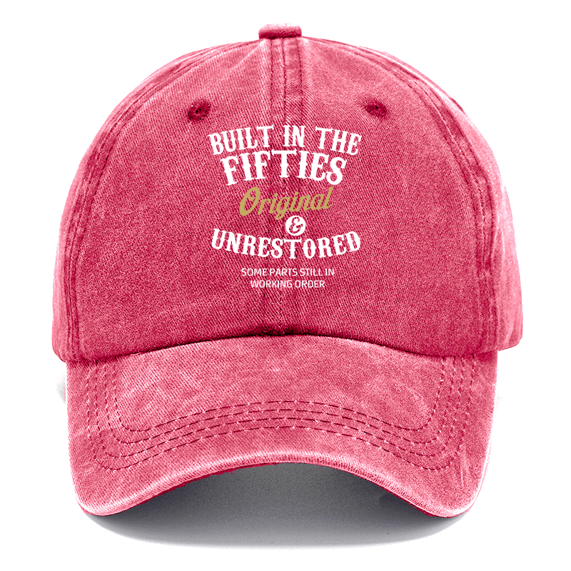Pink cap with text on a white background
