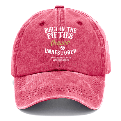 Pink cap with text on a white background