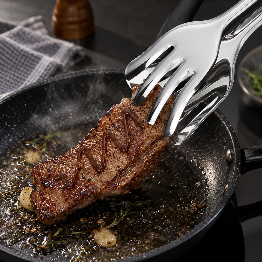 ClawGrip™ Stainless Steel Frying Tongs