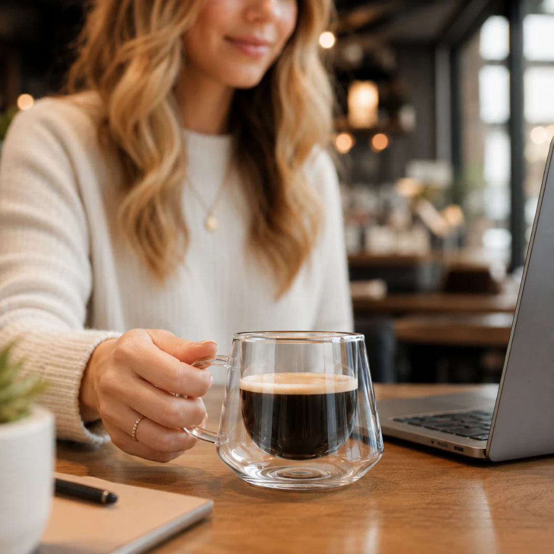 CoffeeBrew™ Double-Wall Glass Mug