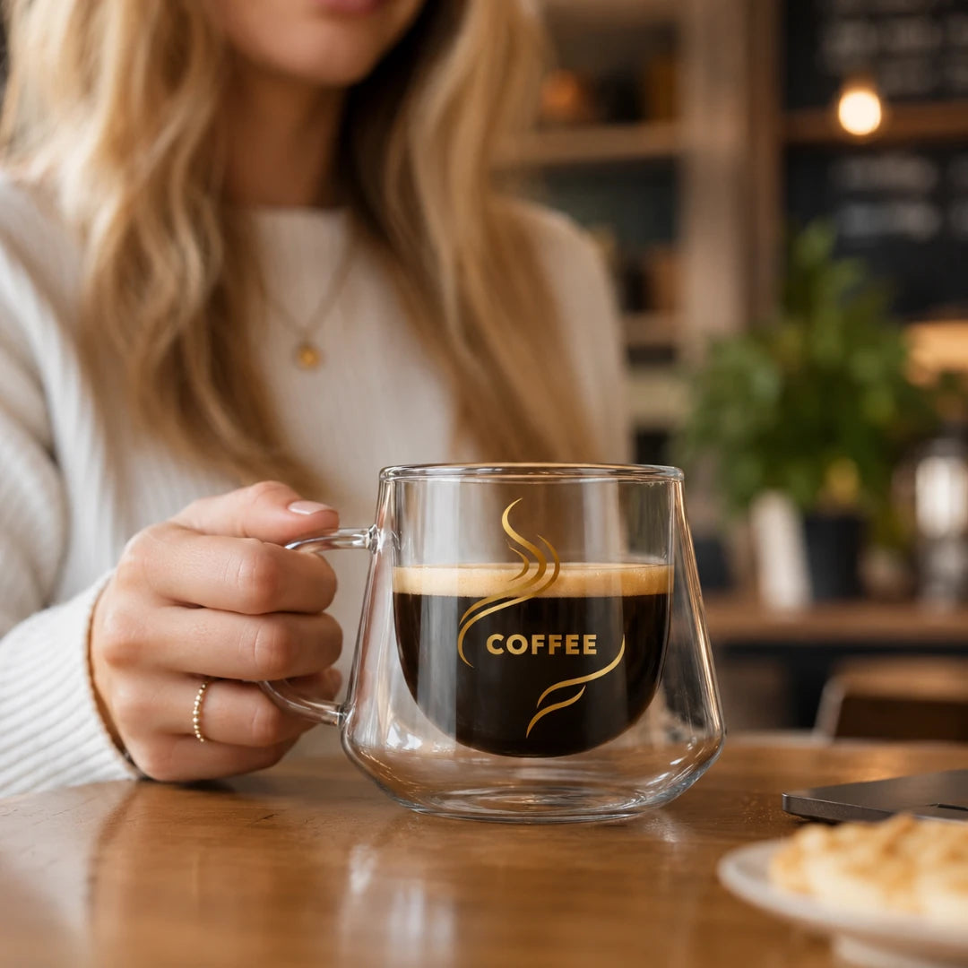 CoffeeBrew™ Double-Wall Glass Mug
