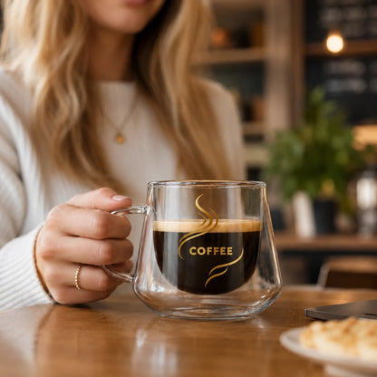 CoffeeBrew™ Double-Wall Glass Mug