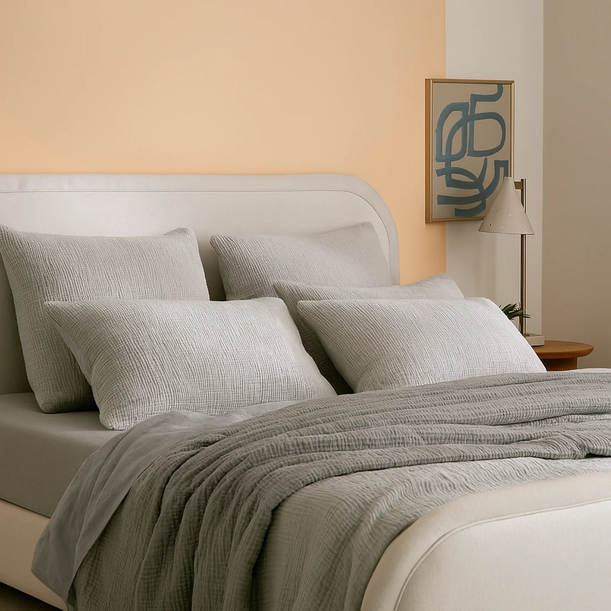 Muslin Cotton Pillowcase, Breathable Soft Standard Size 20x35 Inches, Skin and Hair Friendly 1