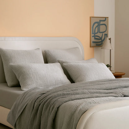 Muslin Cotton Pillowcase, Breathable Soft Standard Size 20x35 Inches, Skin and Hair Friendly 1
