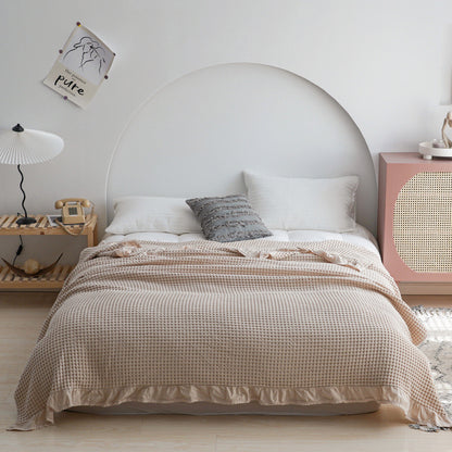 CozyCradle™ Ruffle-Edge Cotton Bed Blanket