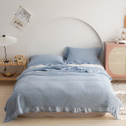 CozyCradle™ Ruffle-Edge Cotton Bed Blanket