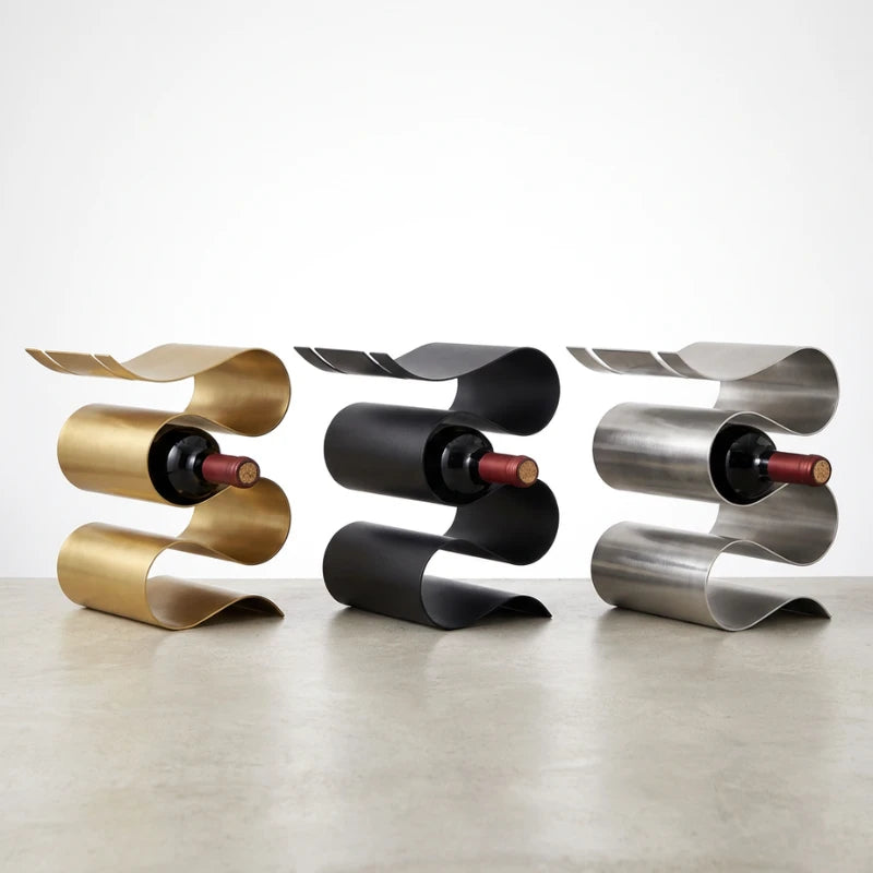 Josh & Tate CurveRack S-Wave Wine Stand - gold, black, and silver color options
