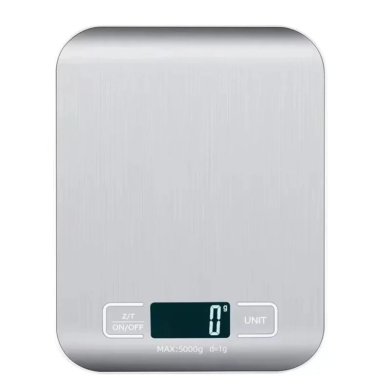 Digital kitchen scale with a white background
