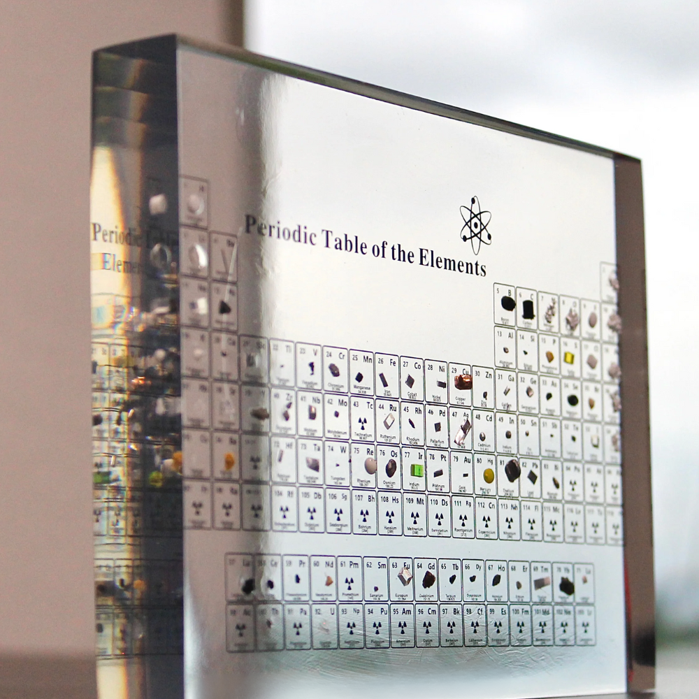 Periodic Table of Elements display with metallic finish