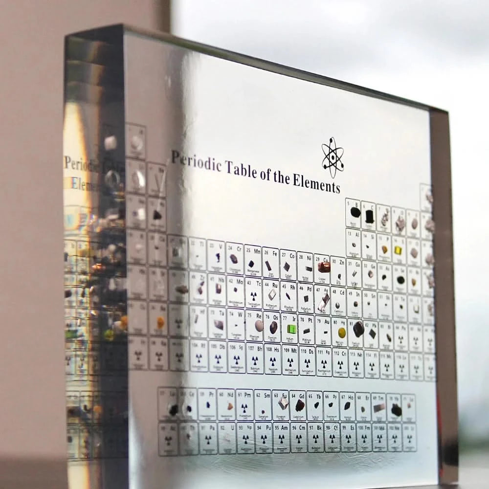 Josh & Tate - Elementa Periodic Table - Periodic Table of Elements display with various elements on a metallic surface.