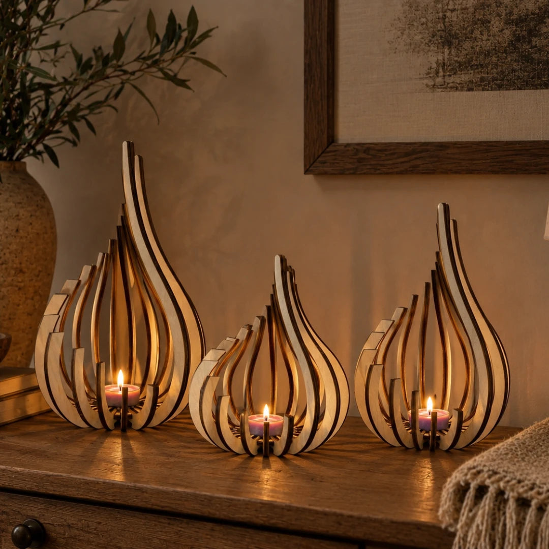 EmberVase™ Wood  Candle Holder