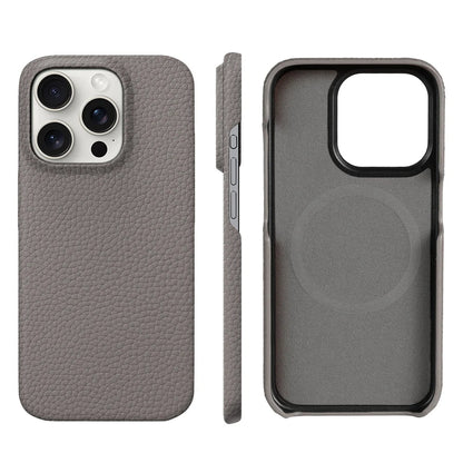 Gray phone case with textured finish on a white background