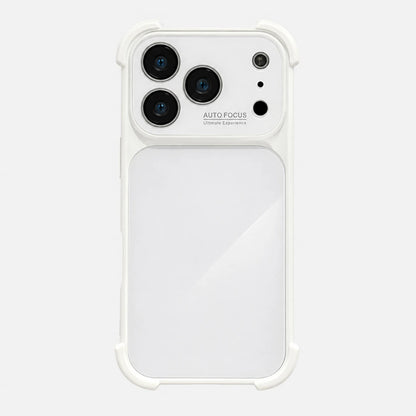 Josh & Tate - FlareShield™ iPhone Case - Clear phone case with Apple logo on a white background