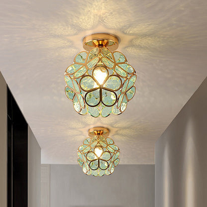 Decorative ceiling lights with floral design on a ceiling
