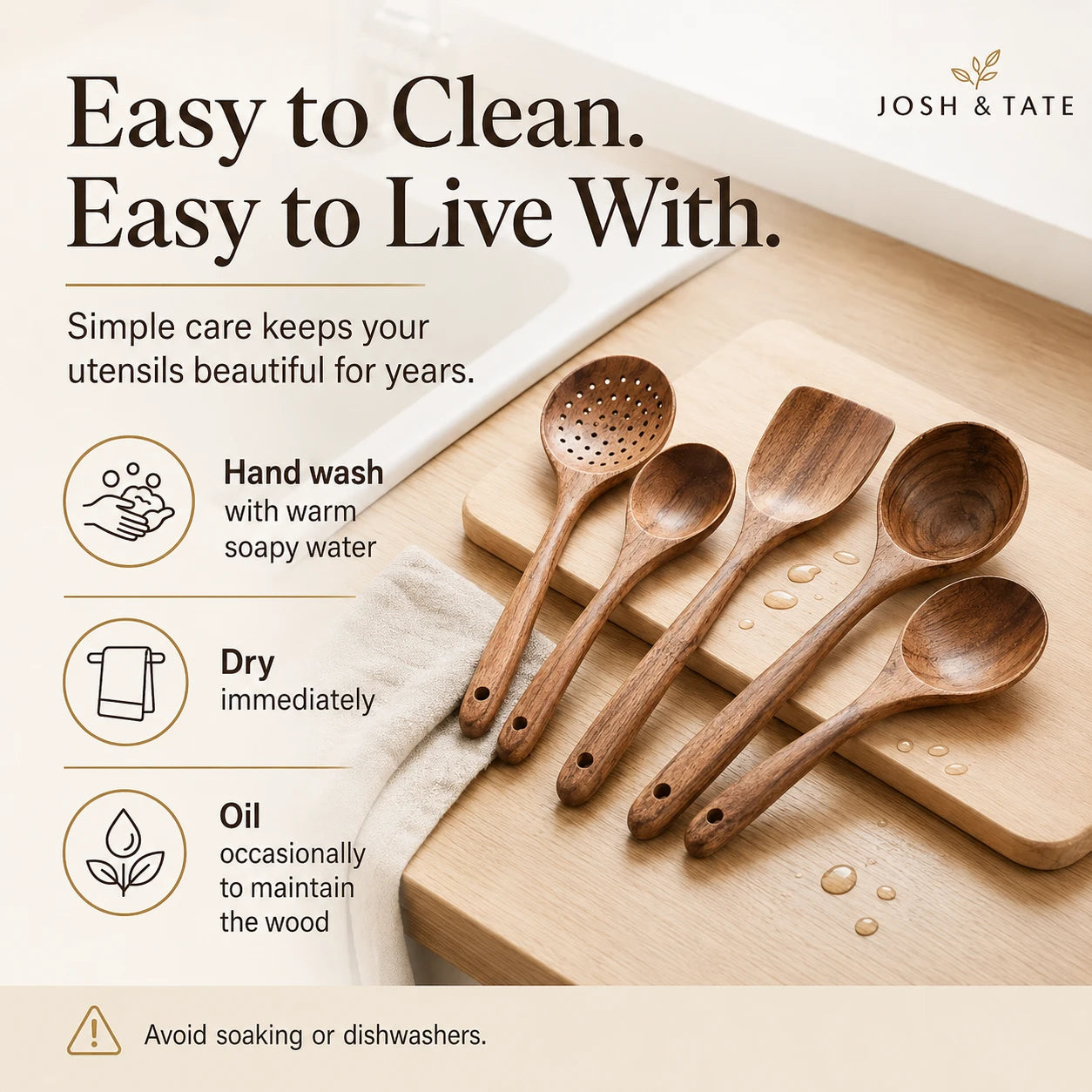 Forest Hearth™ Teak Wooden Utensil Set