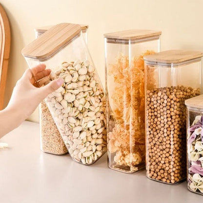 Glass Bamboo Storage Jar