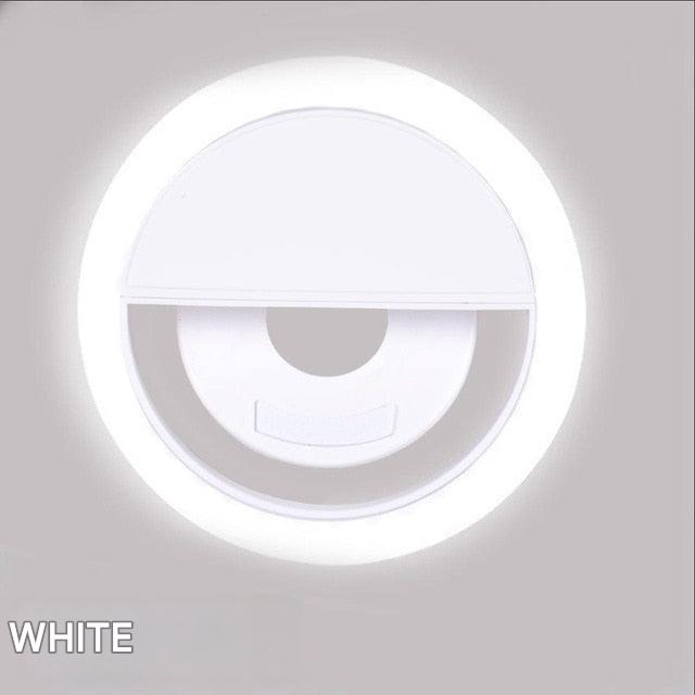 Round white light fixture on a gray background with 'WHITE' text below.