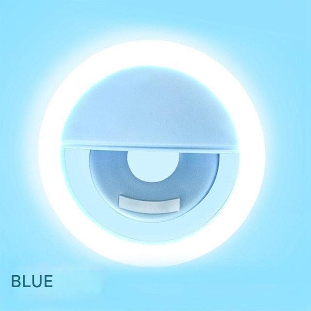 Blue ring light on a blue background