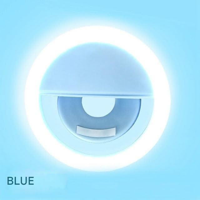 Blue ring light on a blue background