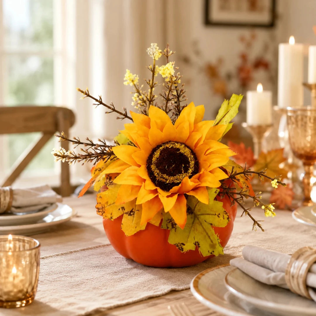 GoldenHarvest™ Decorative Artificial Pumpkin And Maple Leaf Ornaments