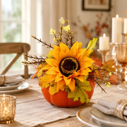 GoldenHarvest™ Decorative Artificial Pumpkin And Maple Leaf Ornaments