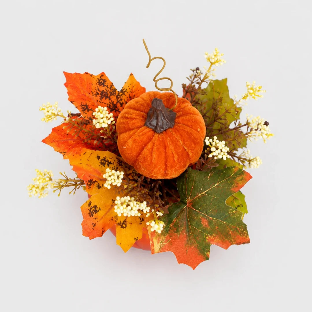 GoldenHarvest™ Decorative Artificial Pumpkin And Maple Leaf Ornaments