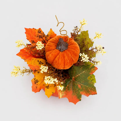 GoldenHarvest™ Decorative Artificial Pumpkin And Maple Leaf Ornaments
