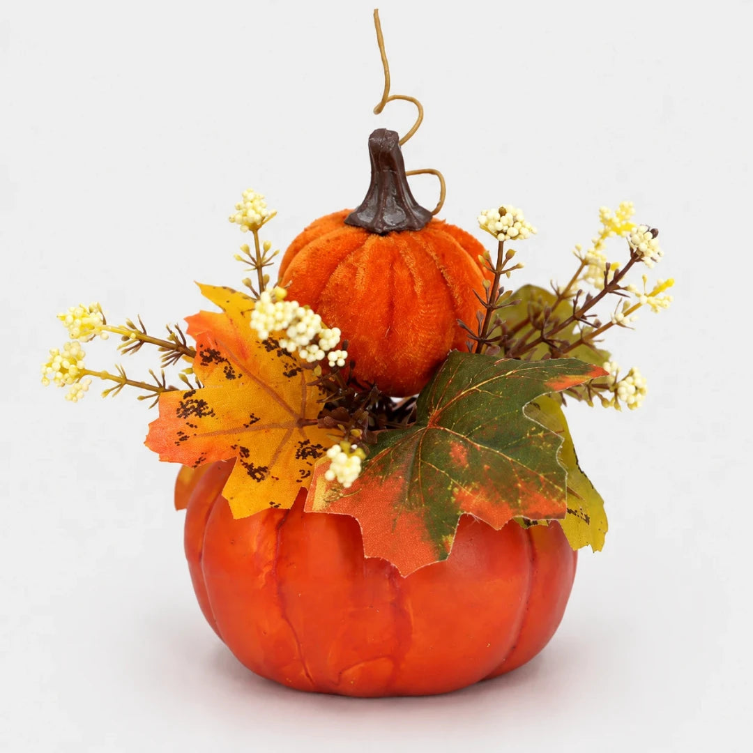 GoldenHarvest™ Decorative Artificial Pumpkin And Maple Leaf Ornaments