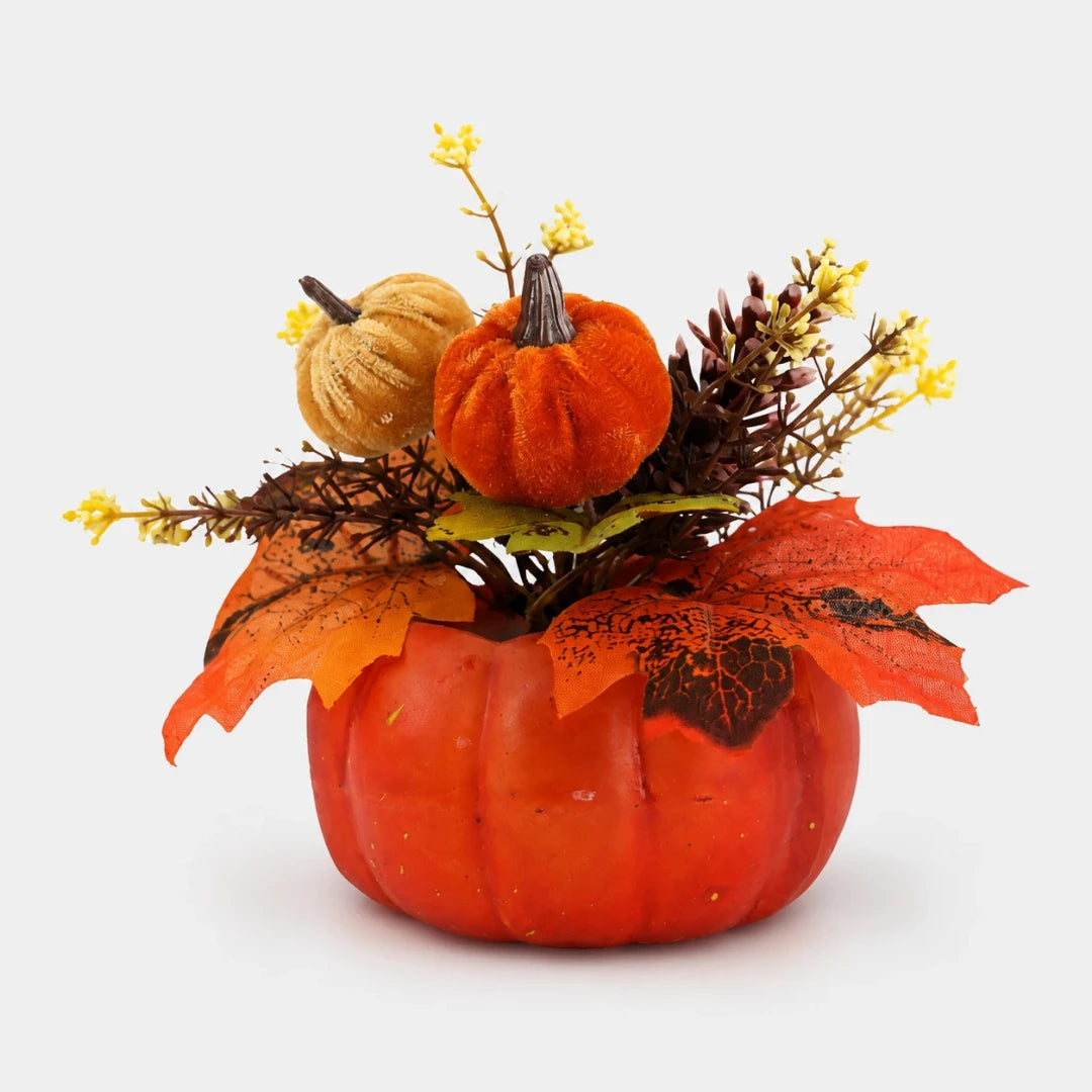 GoldenHarvest™ Decorative Artificial Pumpkin And Maple Leaf Ornaments