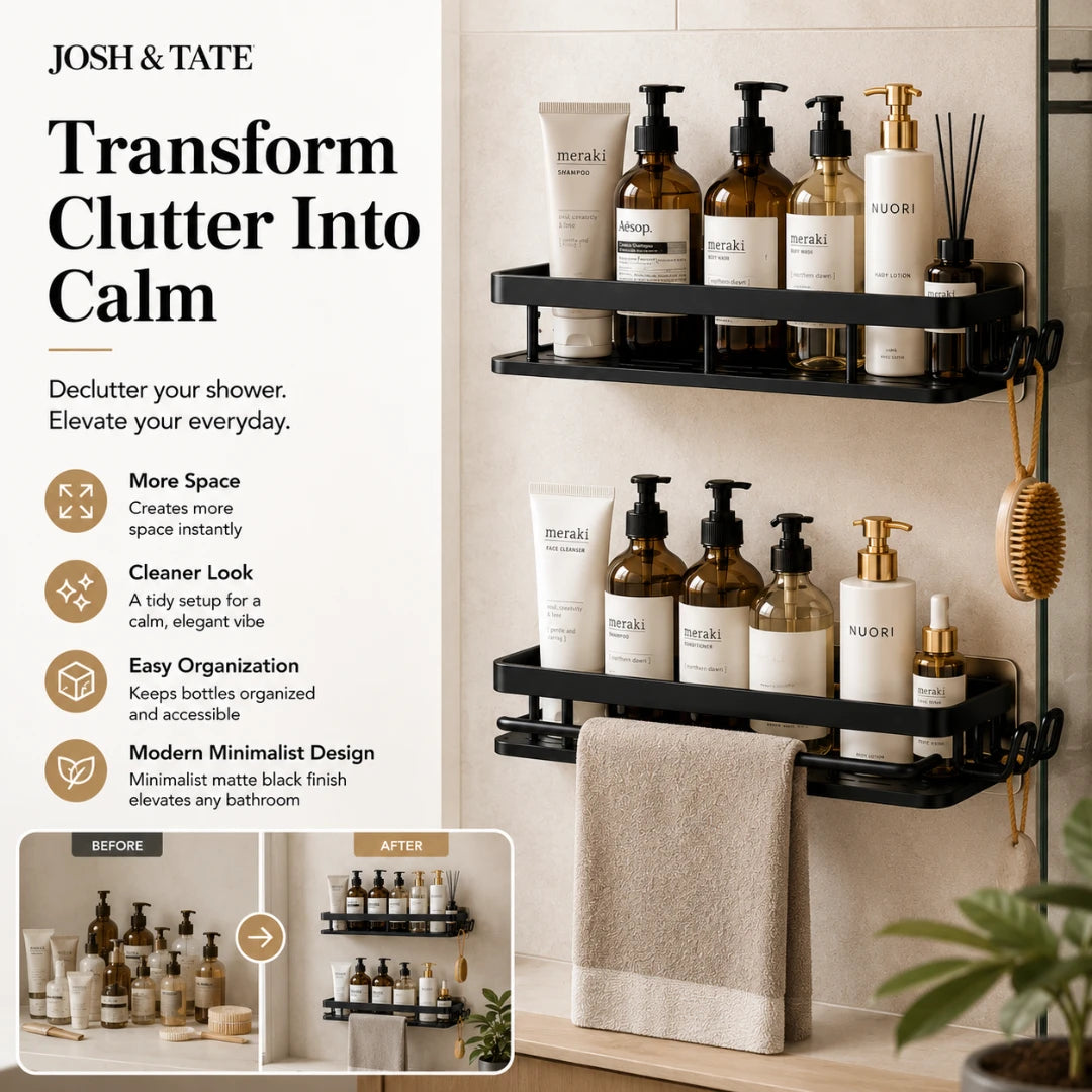 GridMount™ Adhesive Shower Shelf Set