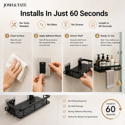 GridMount™ Adhesive Shower Shelf Set