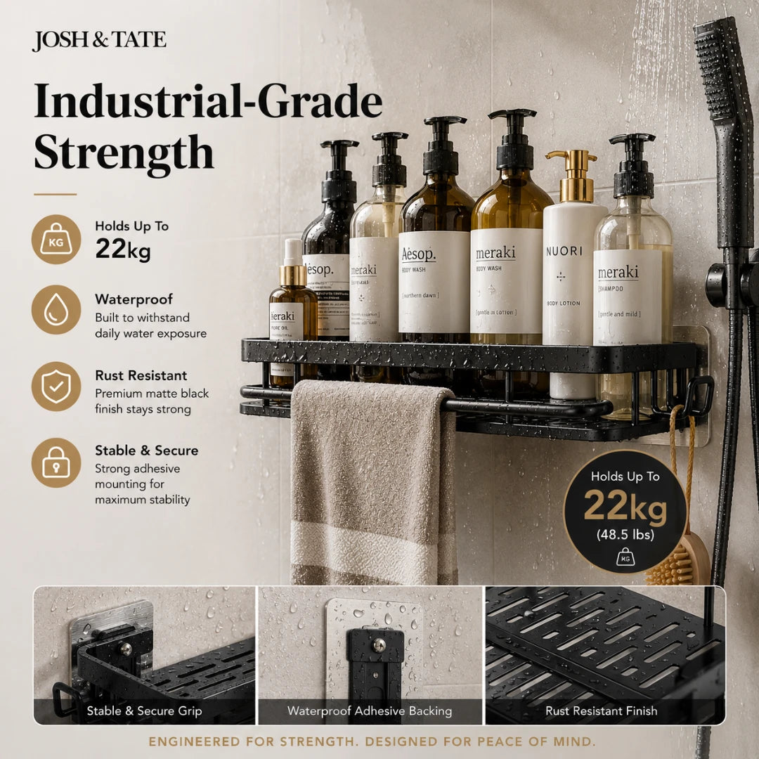 GridMount™ Adhesive Shower Shelf Set