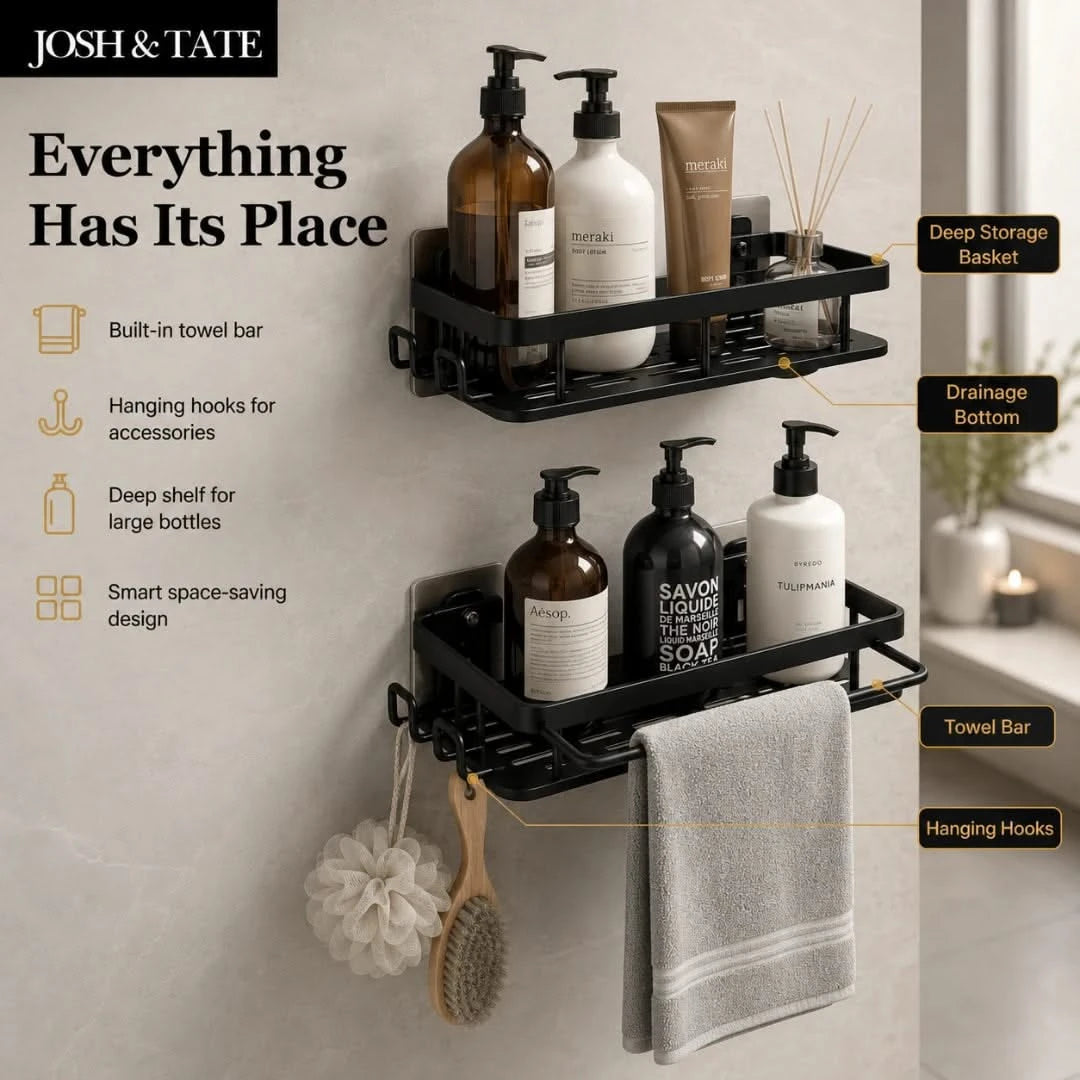 GridMount™ Adhesive Shower Shelf Set