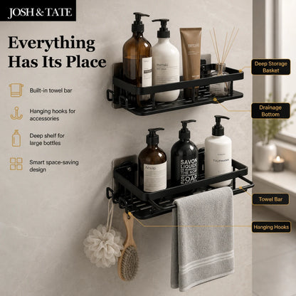 GridMount™ Adhesive Shower Shelf Set