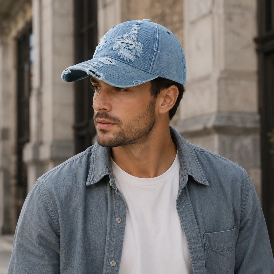 GritWash™ Distressed Denim Cap