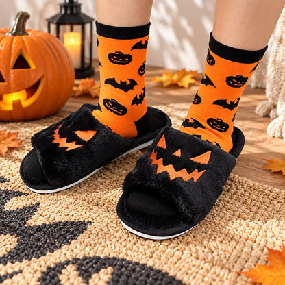 HalloweenSlide™ Faux Fur Slippers