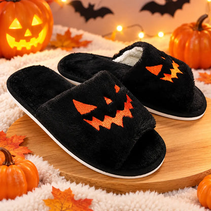 HalloweenSlide™ Faux Fur Slippers