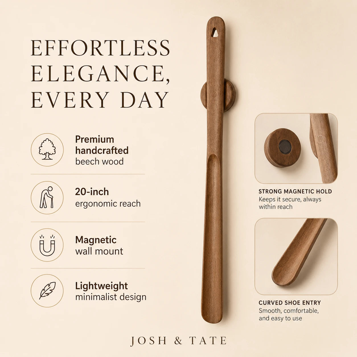 Hearthwood Magnetic Beech Shoehorn-2
