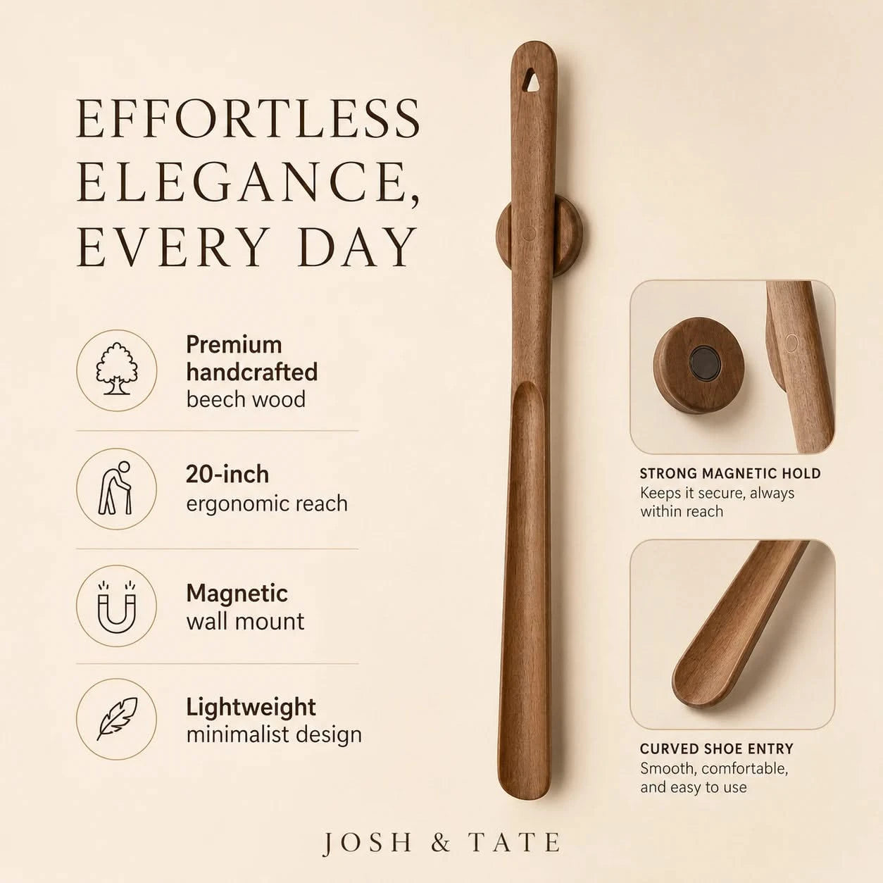 Hearthwood Magnetic Beech Shoehorn-2
