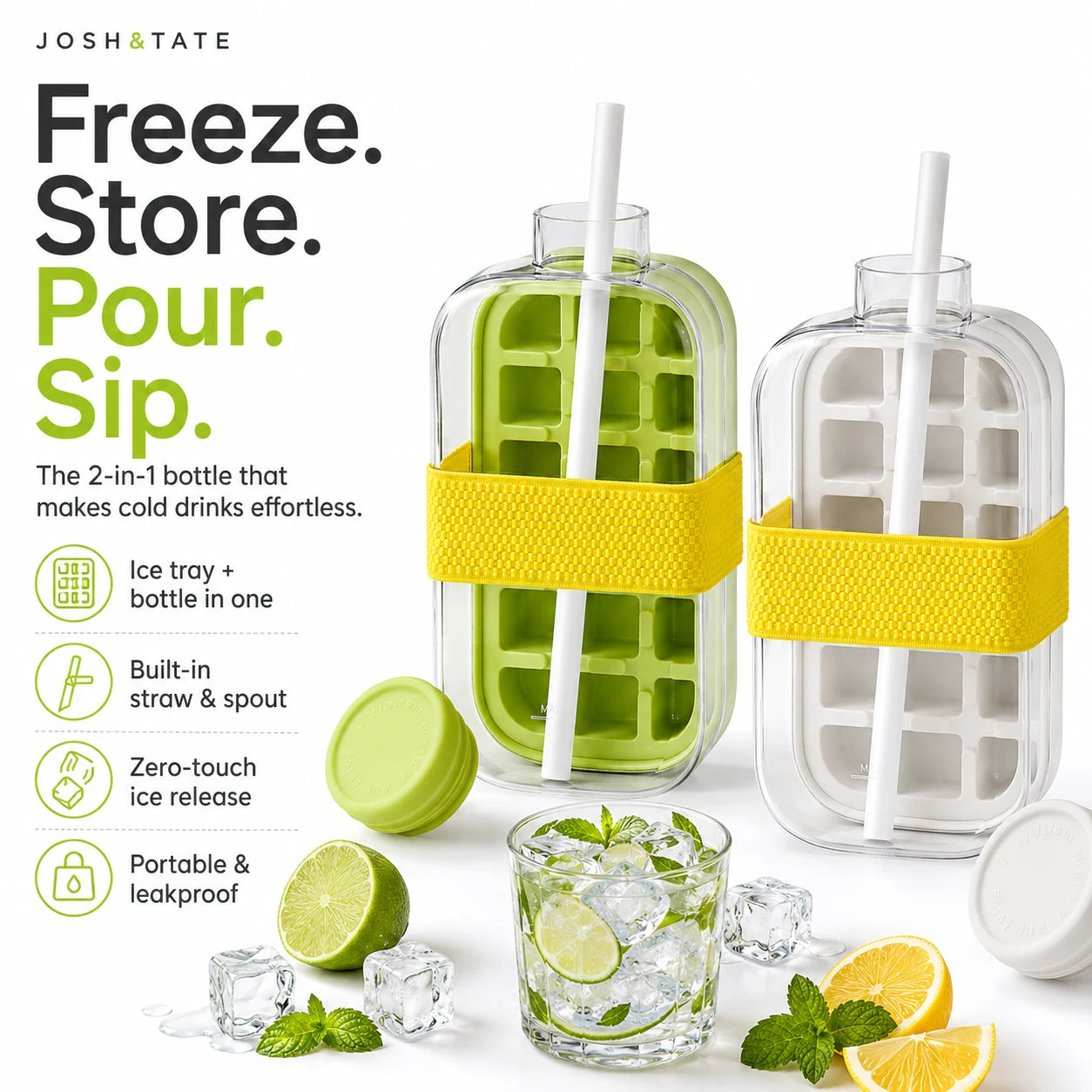 IceDrop – 2-in-1 Ice Cube Tray & Drinking Bottle