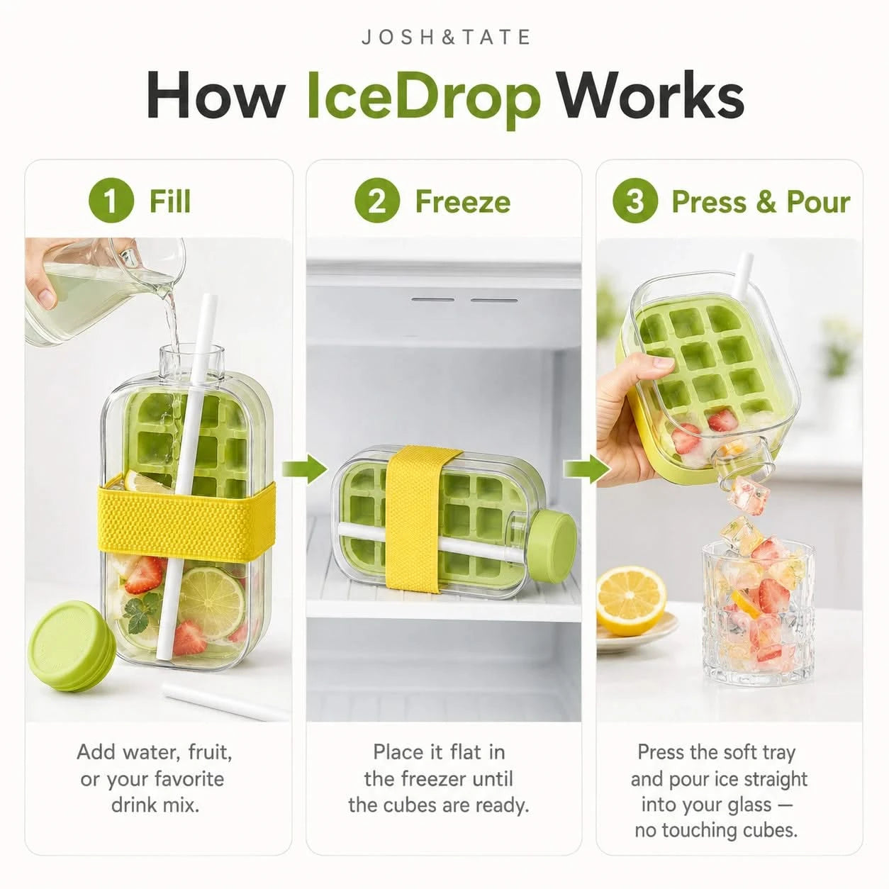 IceDrop – 2-in-1 Ice Cube Tray & Drinking Bottle