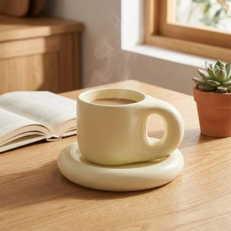 ChubMug™ Ceramic Mug & Saucer Set