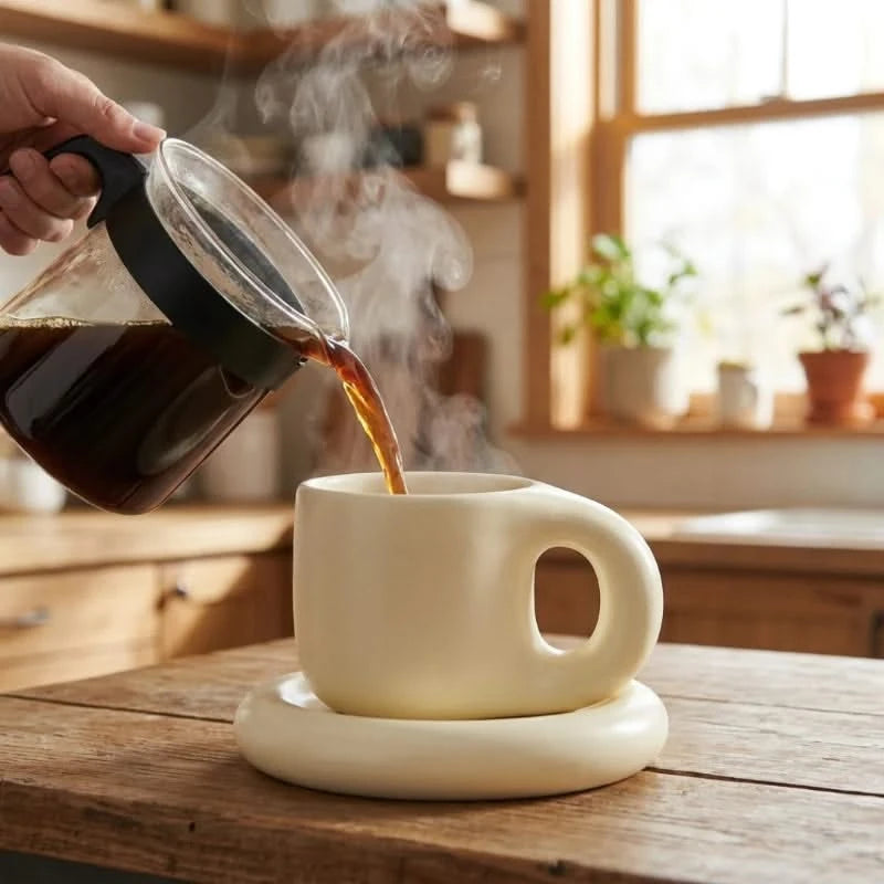 ChubMug™ Ceramic Mug & Saucer Set
