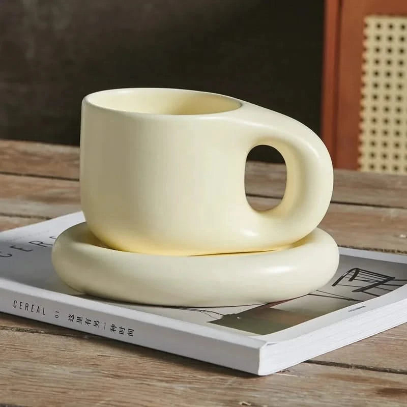 ChubMug™ Ceramic Mug & Saucer Set