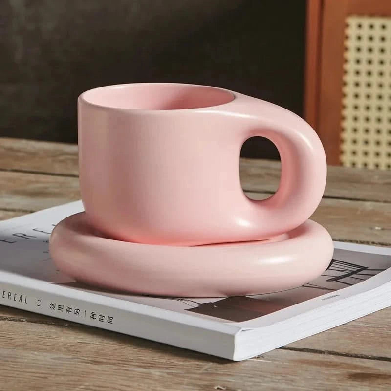 ChubMug™ Ceramic Mug & Saucer Set